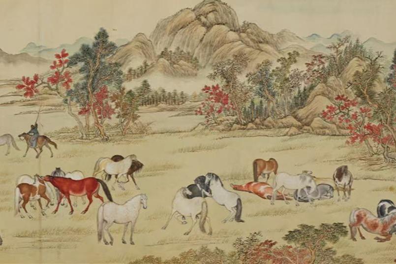 这片商代甲骨，刻有4个以“马”为“偏旁”的字